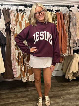 JESUS Mock Neck Sweatshirt
