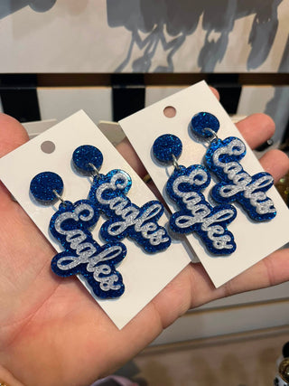 Clover Blue Eagles Earrings