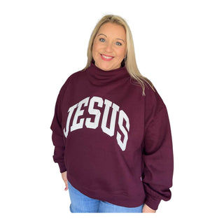 JESUS Mock Neck Sweatshirt